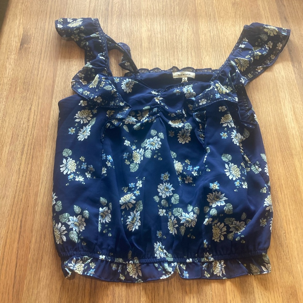 Maxstudio Square Neck Ruffle Cami